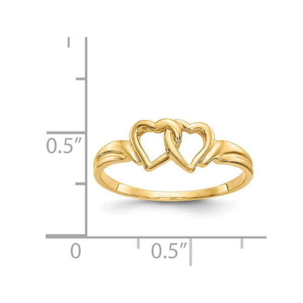 14K Yellow Gold High Polished Heart Promise Ring product image