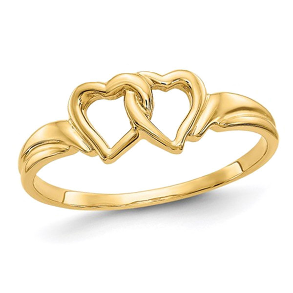 14K Yellow Gold High Polished Heart Promise Ring product image