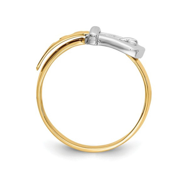 14K White and Yellow Gold Polished Buckle Ring product image