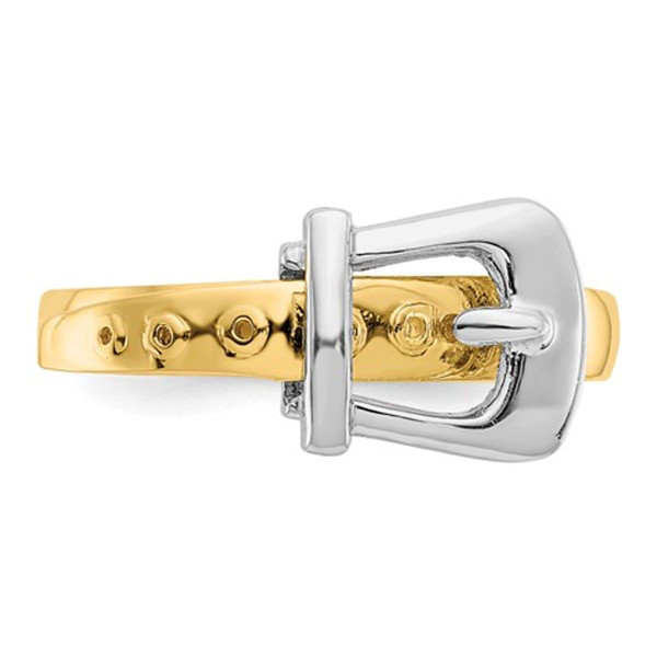 14K White and Yellow Gold Polished Buckle Ring product image