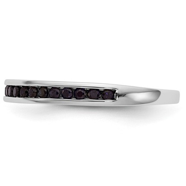 1/2 Carat Dark Blue Sapphire Wedding Band in 14K White Gold  (Size 7) product image