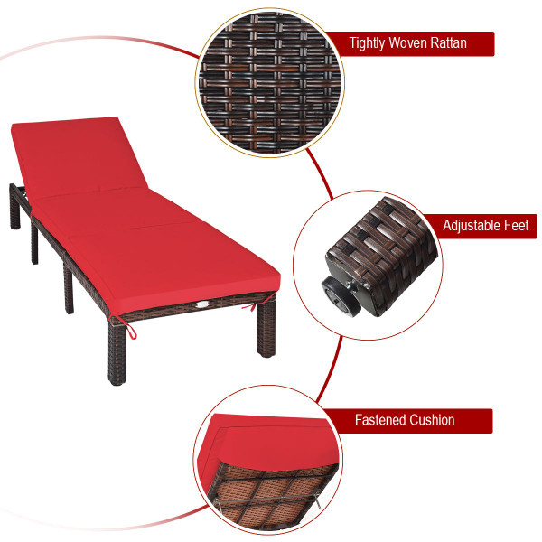 Outdoor Rattan Chaise Lounge (1- or 2-Pack) product image