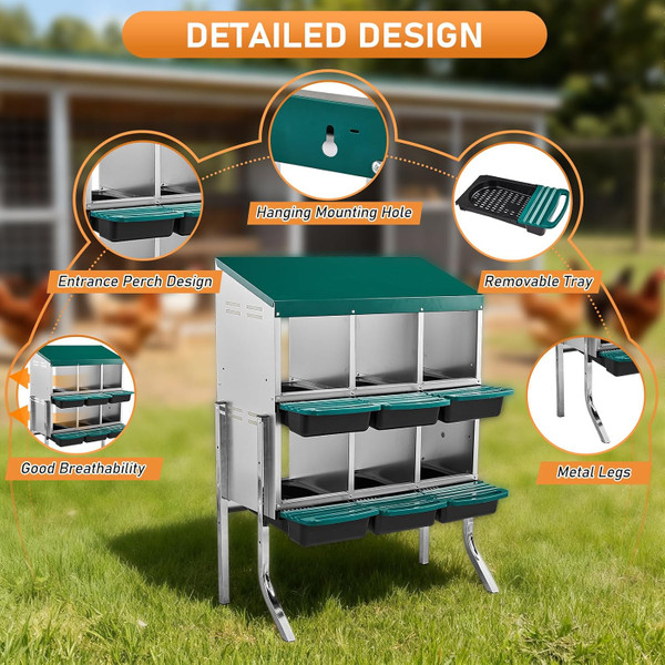 6 Compartment Metal Nesting Box product image