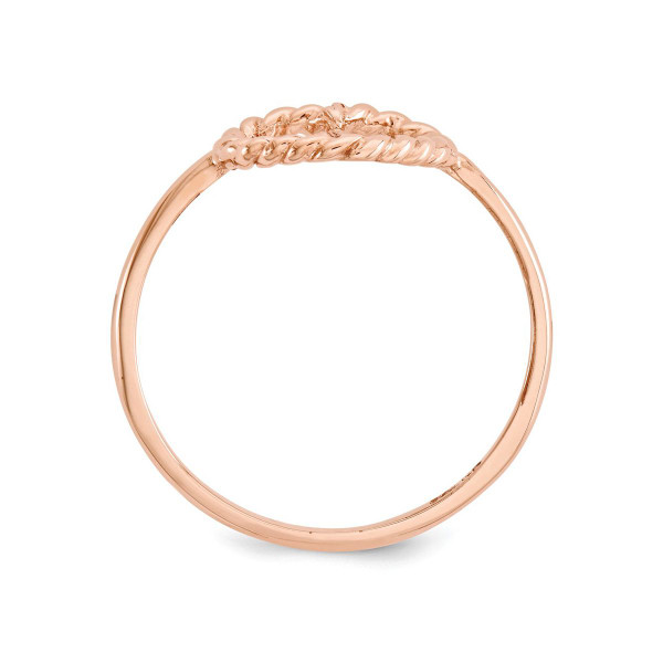Ladies 14K Rose Pink Gold Polished and Textured Heart Ring (Size 7) product image