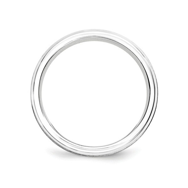 6mm Men's Brushed Sterling Silver Rhodium Plated Band Ring product image