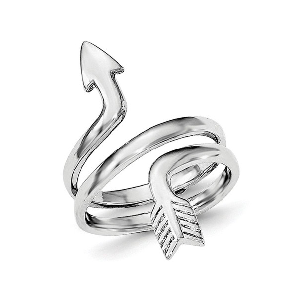 Ladies Sterling Silver Rhodium Plated Arrow Wrap Ring (Size 7) product image