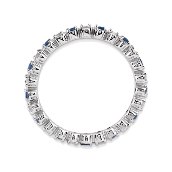 1/4 Carat (ctw) Lab Created Blue Sapphire Ring Band in Sterling Silver product image