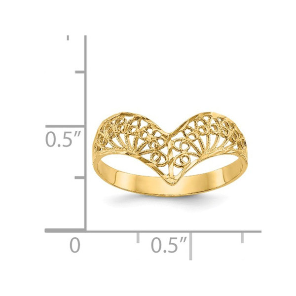 Ladies 14K Yellow Gold Diamond Cut Filigree Ring (Size 7) product image