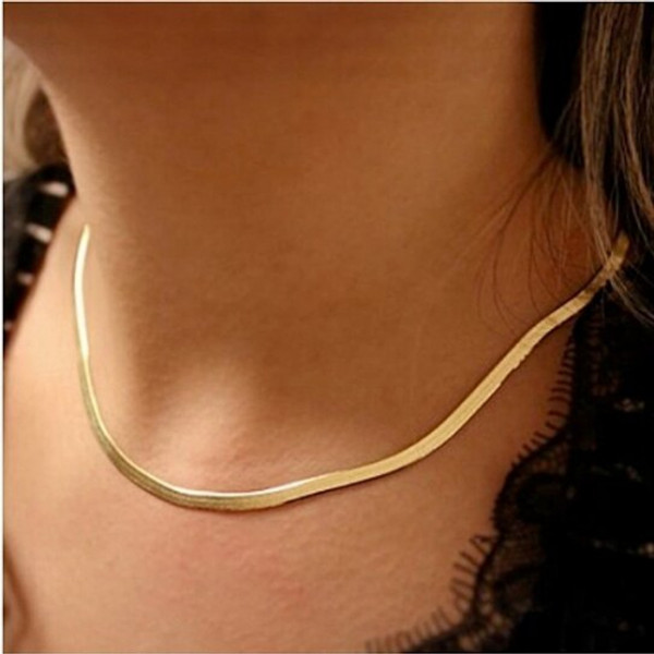 14K-Gold-Plated Flat Herringbone Chain product image