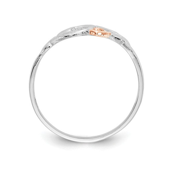Ladies 14K White and Rose-Pink Gold-Plated Polished Double Heart Ring product image