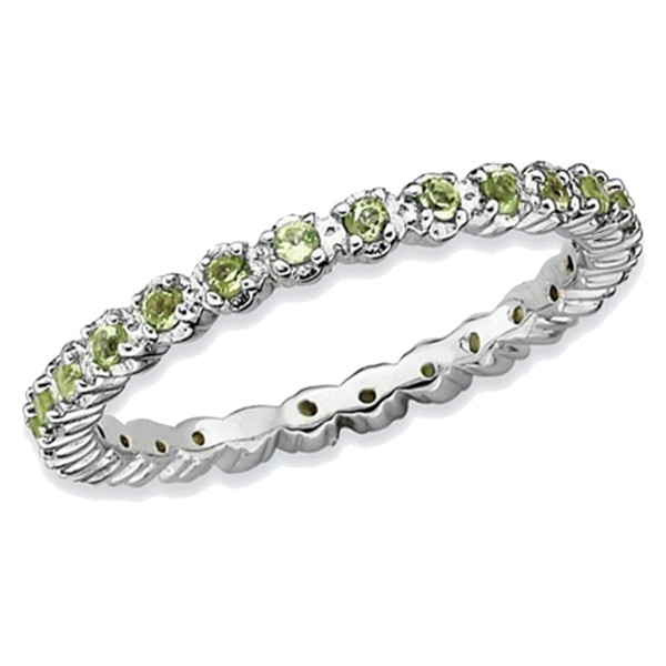 Natural Green Peridot 1/2 Carat (ctw) Eternity Band Ring in Sterling Silver product image