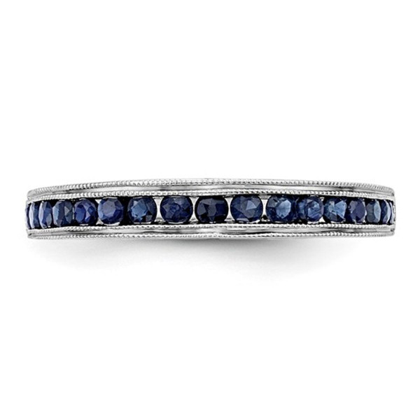 1/4 Carat (ctw) Natural Blue Sapphire Wedding Band Ring in 14K White Gold (Size 7) product image