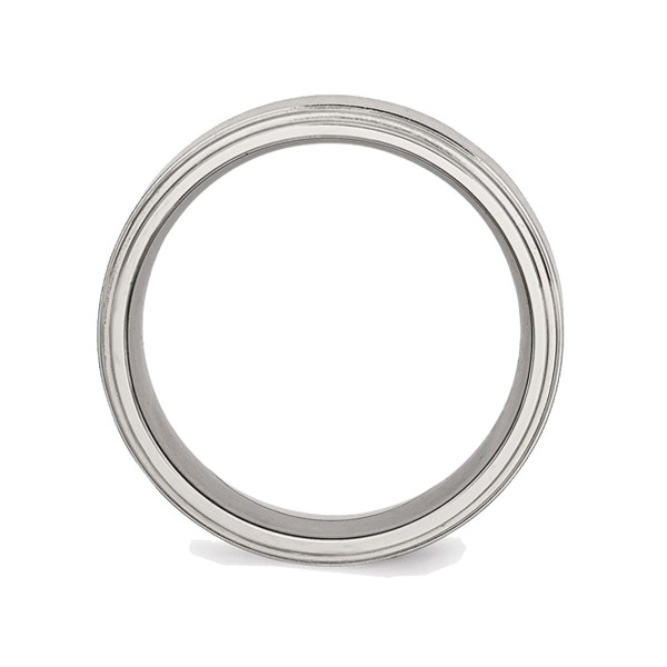 8mm Men's Chisel Stainless Steel Brushed and Polished Wedding Band Ring product image