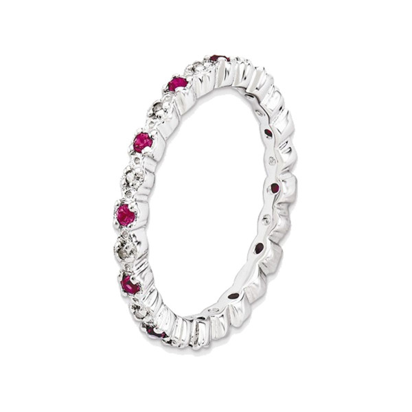  0.30 Carat (ctw) Lab-Created Ruby Ring in Sterling Silver product image