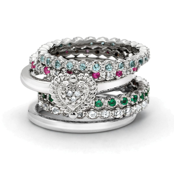  0.30 Carat (ctw) Lab-Created Ruby Ring in Sterling Silver product image