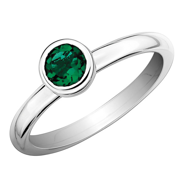2/5 Carat (ctw) Lab-Created Emerald Ring in Sterling Silver product image