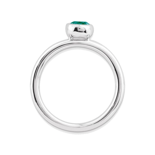 2/5 Carat (ctw) Lab-Created Emerald Ring in Sterling Silver product image