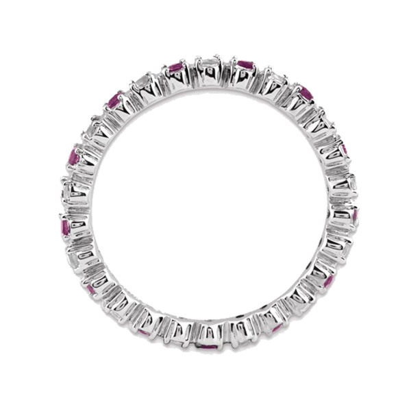1/5 Carat (ctw) Amethyst Ring with Diamond Accent in Sterling Silver product image