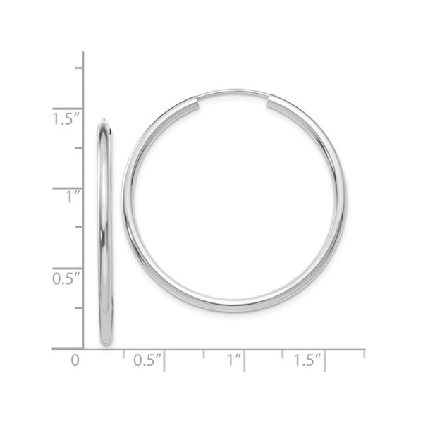 Medium Hoop Earrings in 14K White Gold  1 1/4 Inch (2.00 mm) product image