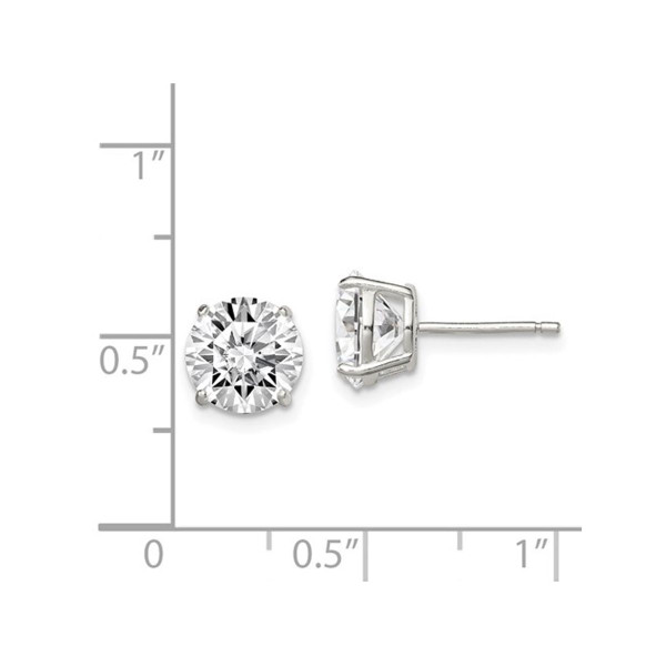 4.00 Carat (ctw) Cubic Zirconia (CZ) Solitaire Stud Earrings in Sterling Silver product image