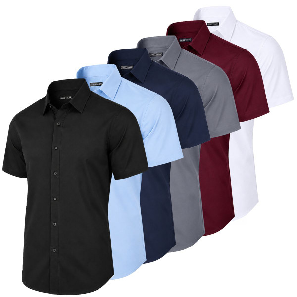 Men's Short Sleeve Slim-Fit Dress Shirt (3-Pack) product image