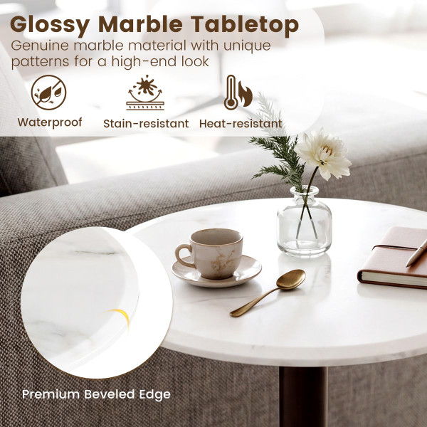 Round Marble Side Table (1- or 2-Pack) product image