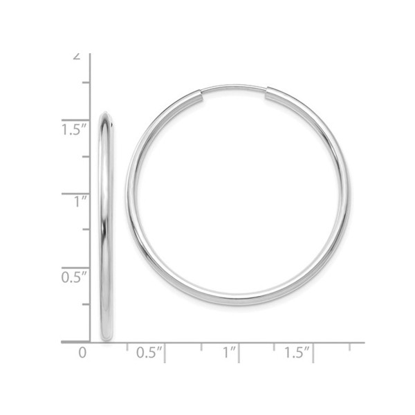 Medium Hoop Earrings in 14K White Gold 1 1/2 Inch (2.00 mm) product image