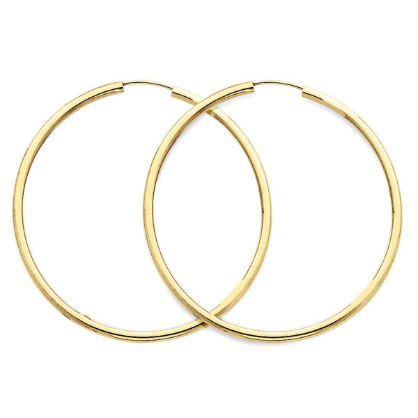2" Large Hoop Earrings in 14K Yellow Gold (2.00 mm) product image