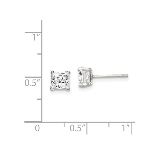 5mm Cubic Zirconia (CZ) Princess-Cut Solitaire Earrings 1/2 Carat (ctw) product image