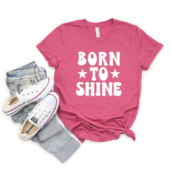 'Born to Shine' with Stars Graphic Short-Sleeve Tee product image