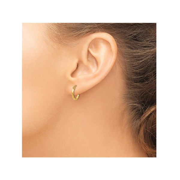 Small Twist Hoop Earrings in 14K Yellow Gold 1/2 Inch (2.00 mm) product image