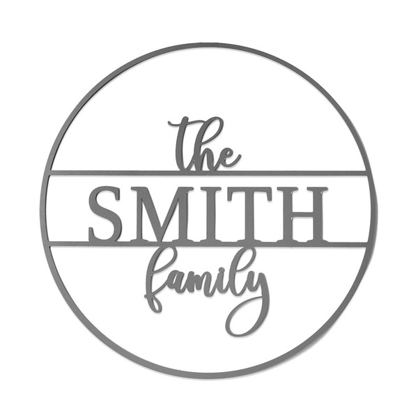 Personalized Circle Family Name Metal Sign product image