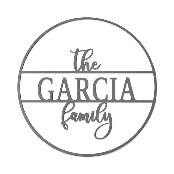 Personalized Circle Family Name Metal Sign product image