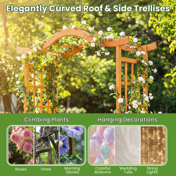 Gated Garden Arbor with Planter Boxes product image
