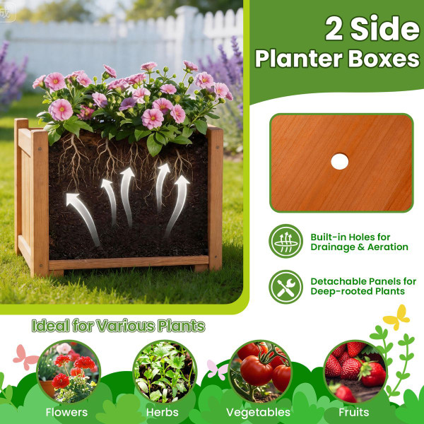 Gated Garden Arbor with Planter Boxes product image