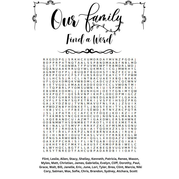 Personalized Family or Group Word Search Print (15-Pack) product image