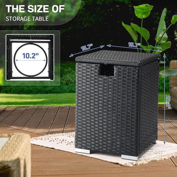 Rattan Propane Tank Cover Table product image