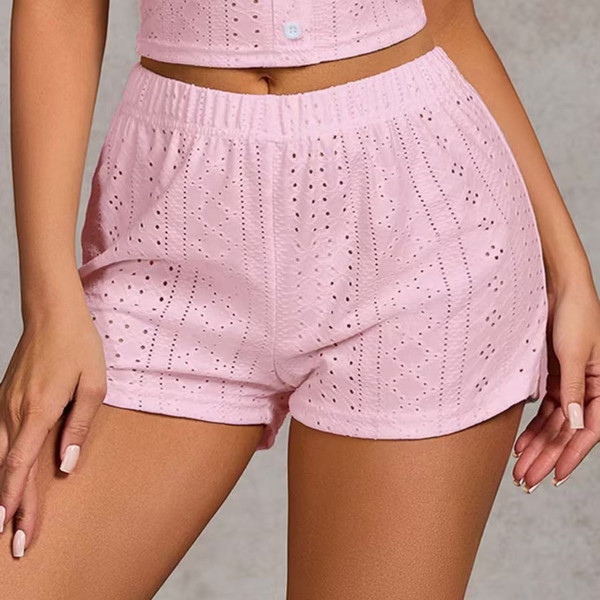 Women’s Eyelet Ruffle Pajama Set product image