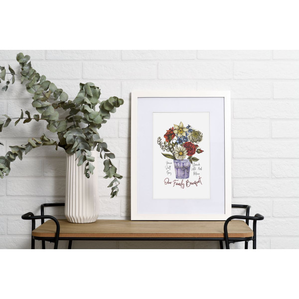 Personalized Family Flower Bouquet Print product image