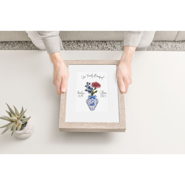 Personalized Family Flower Bouquet Print product image