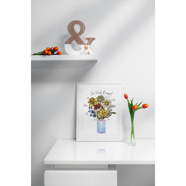 Personalized Family Flower Bouquet Print product image