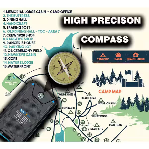 Solar Power Bank with Flashlight and Compass product image