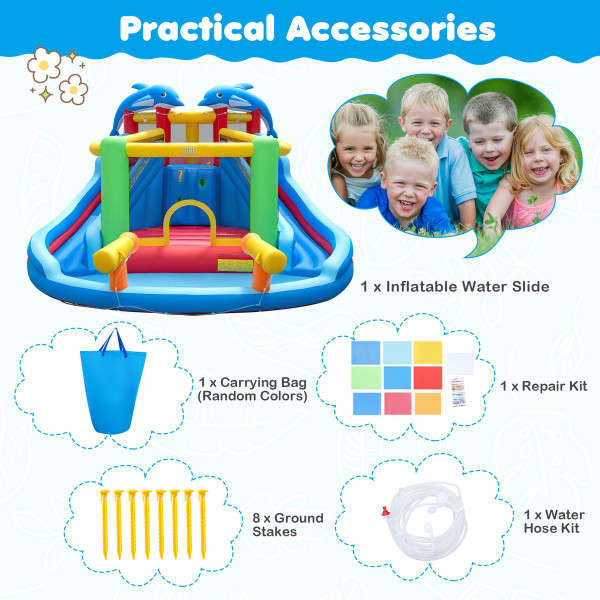 Dolphin-themed Inflatable Water Slide Park product image