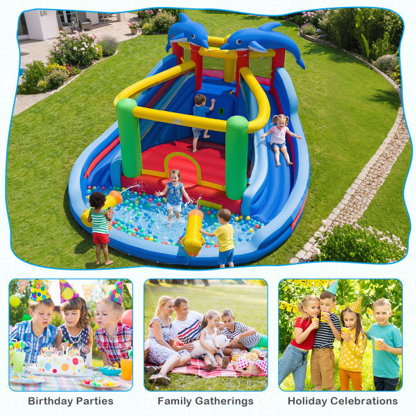 Dolphin-themed Inflatable Water Slide Park product image