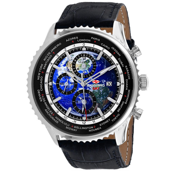 Seapro Men's Meridian World Timer GMT Blue Dial Watch product image