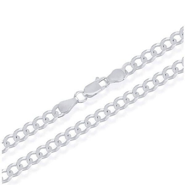 White Gold Filled Cuban Chain Necklace product image