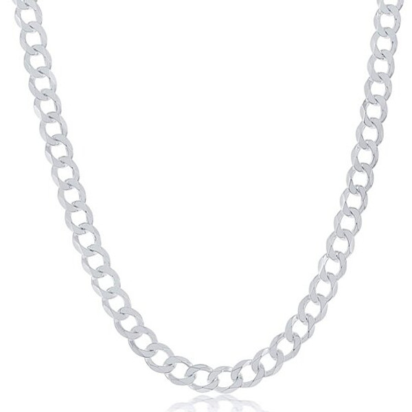 White Gold Filled Cuban Chain Necklace product image