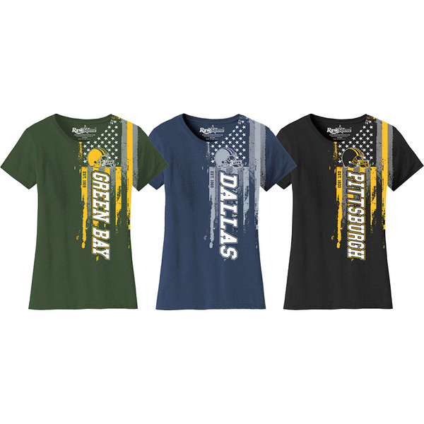 Women's Football USA Flag T-Shirt product image