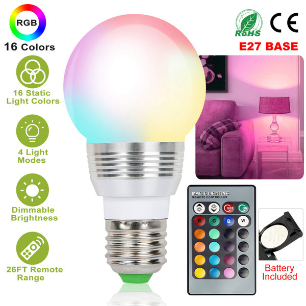 RGB LED Light Bulb with Remote product image