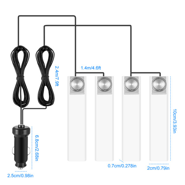 Car Interior Atmosphere LED Lights (4-Pieces) product image